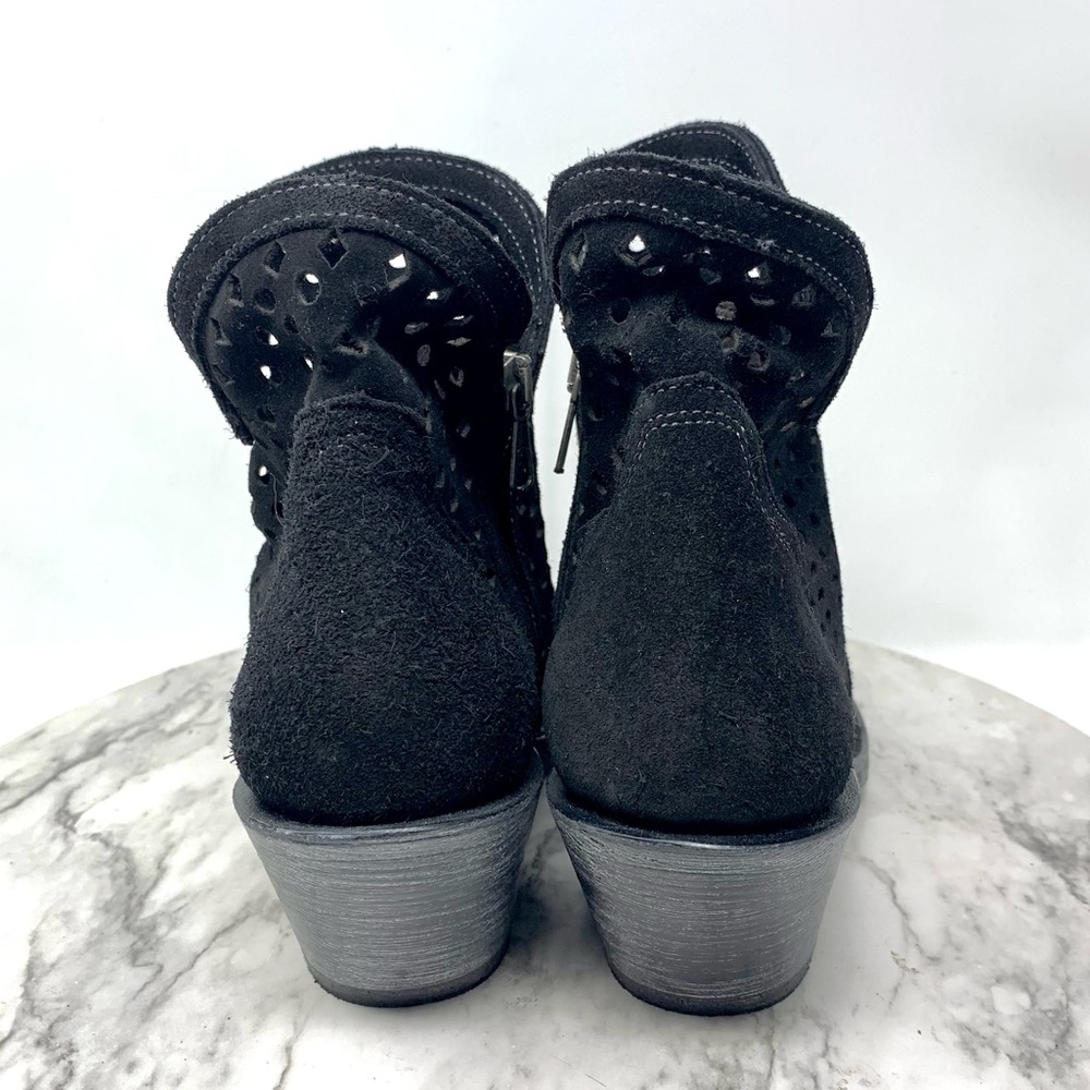 Shyanne Nicki Perforated Suede Western Booties 8.5 Bohemian Classic Country Boho - Picture 5 of 16